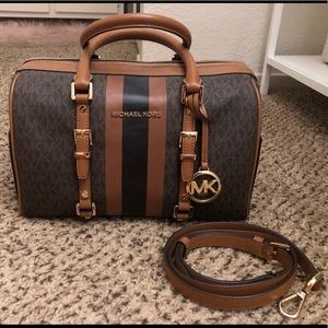 Michael Kors Bedford Travel Stripe Satchel
